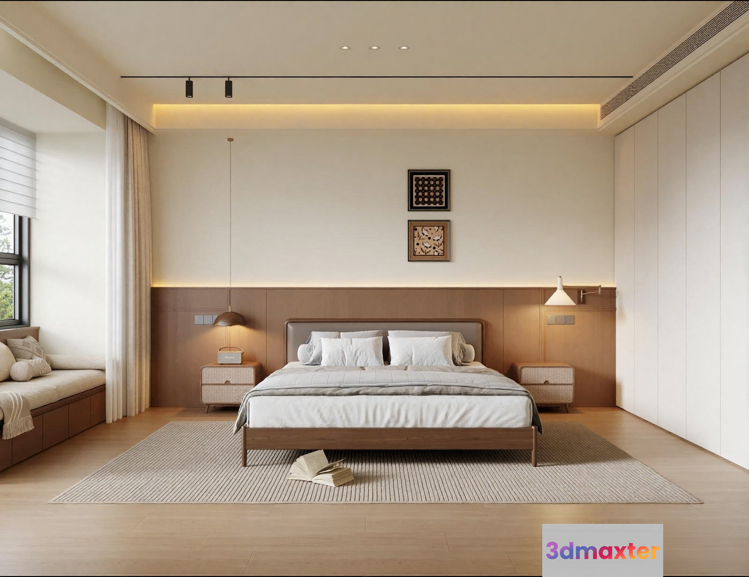 Cozy Modern Bedroom 3D Model - 13210 - VRAY Render