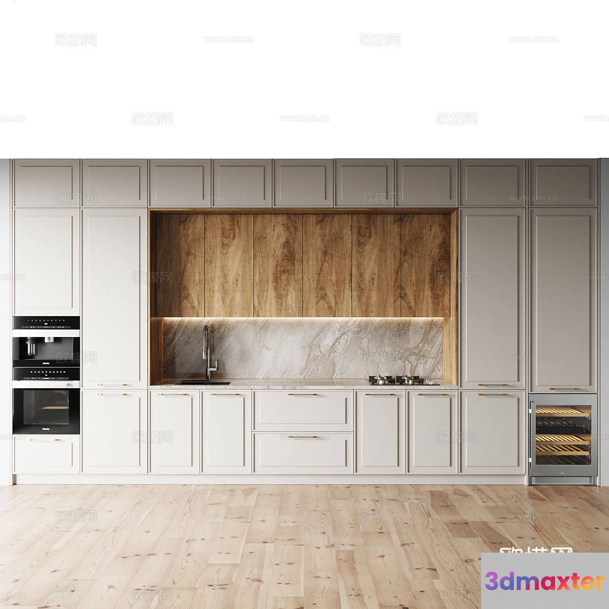 Modern Kitchen Design 3D Model - 2638 - VRAY Render