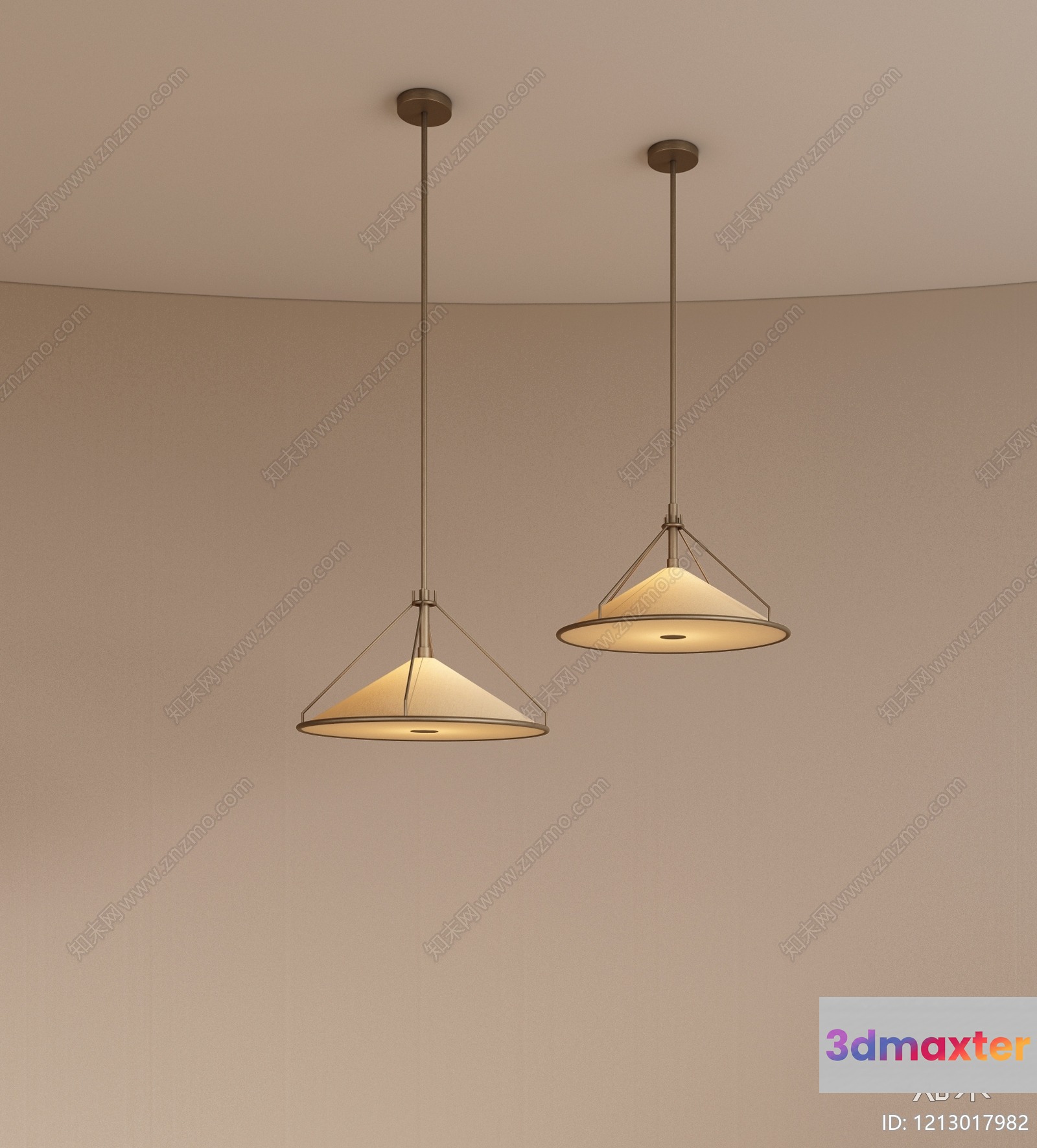 Gold Light Fixture 3D Model - 6994 - VRAY Render