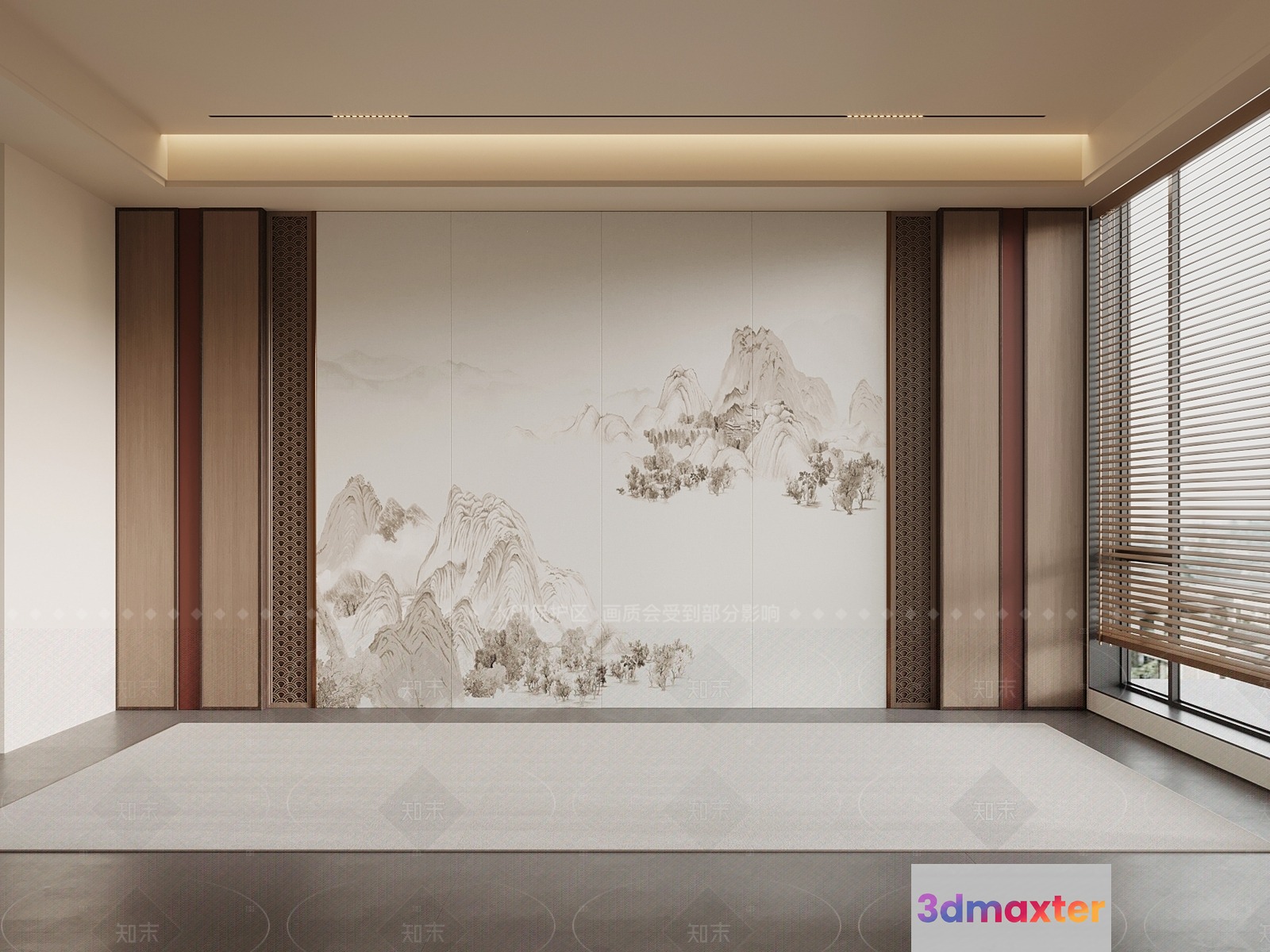 Traditional Asian Room 3D Model - 106 - VRAY Render
