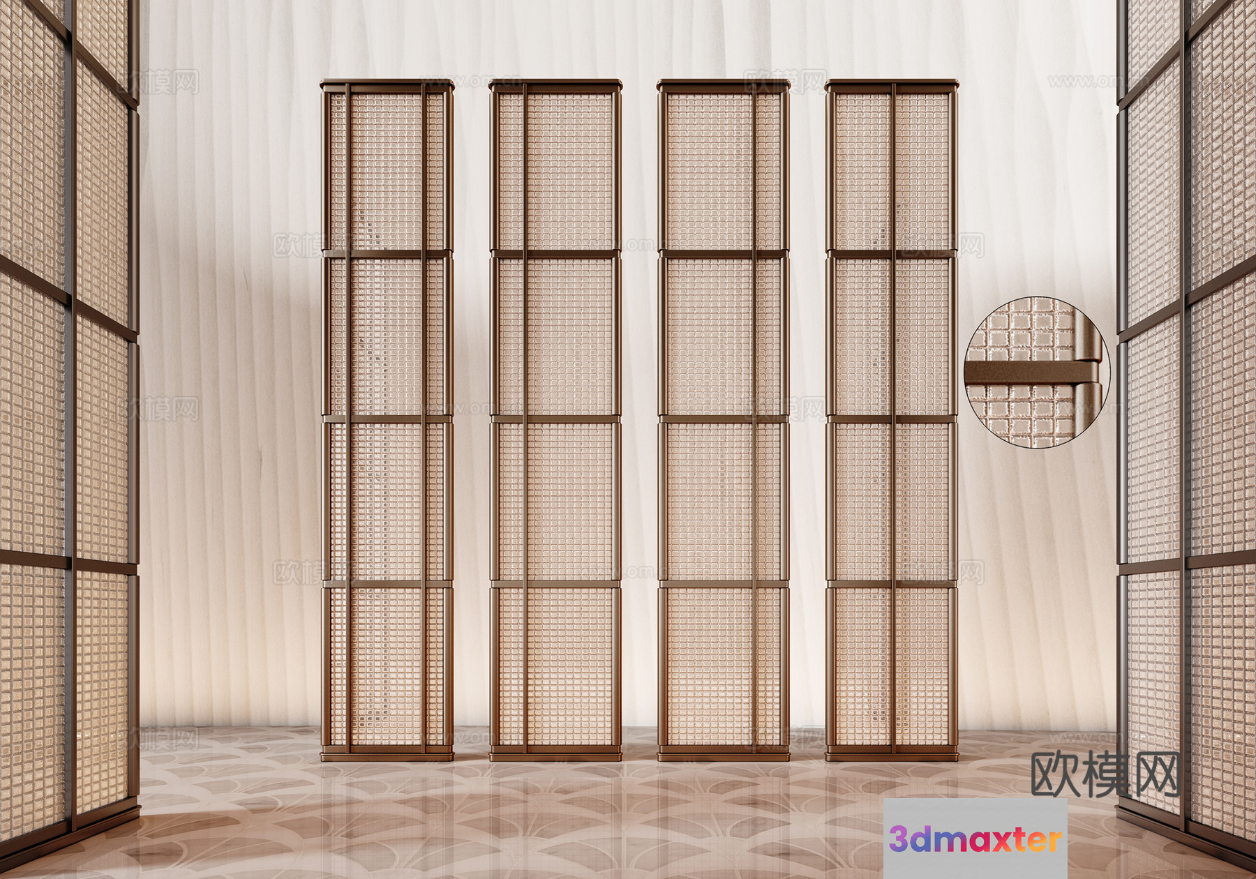 Modern Partition Screens 3D Model - 3318 - VRAY Render