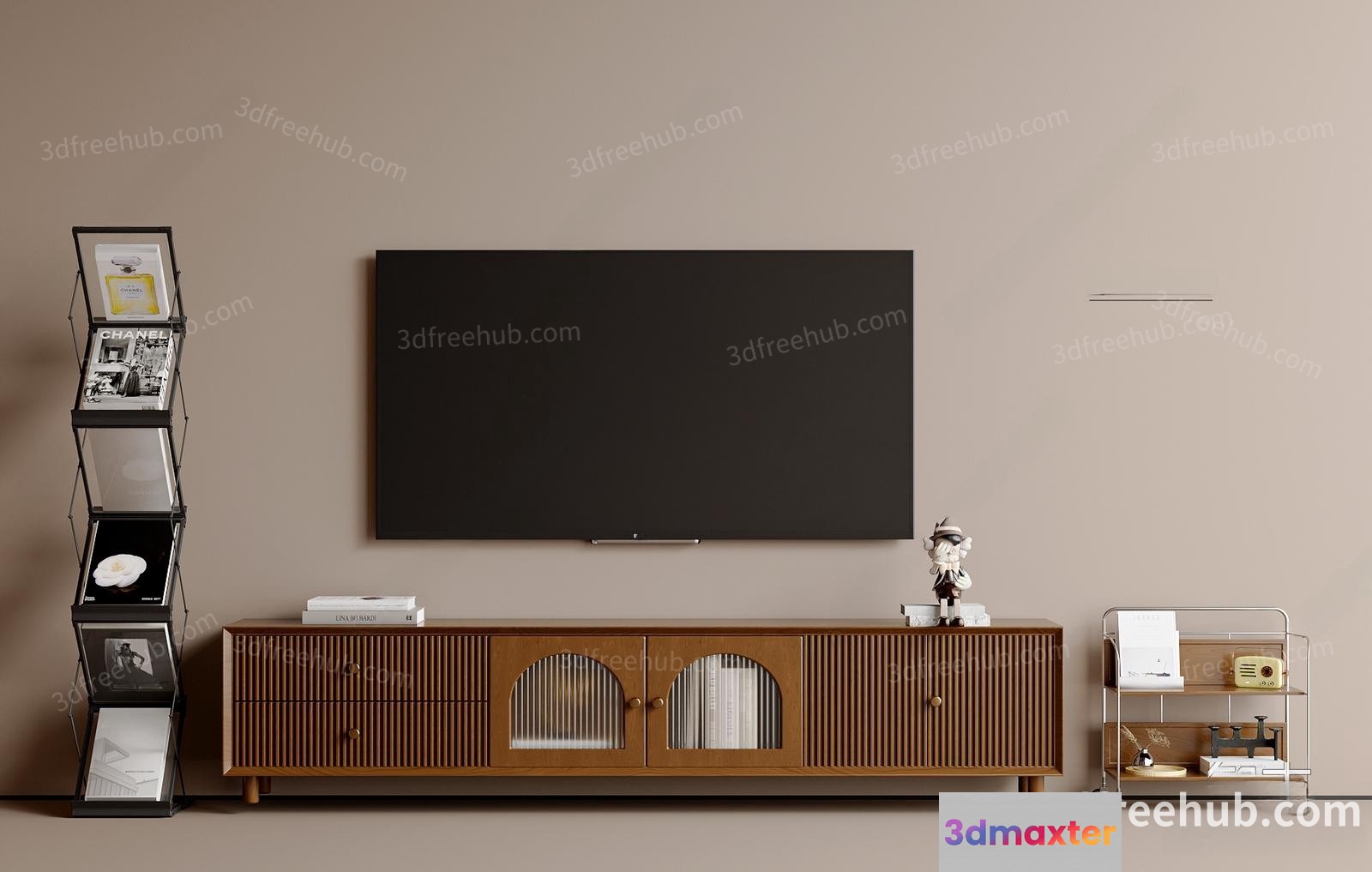 Modern Entertainment Center 3D Model - 20270 - VRAY Render