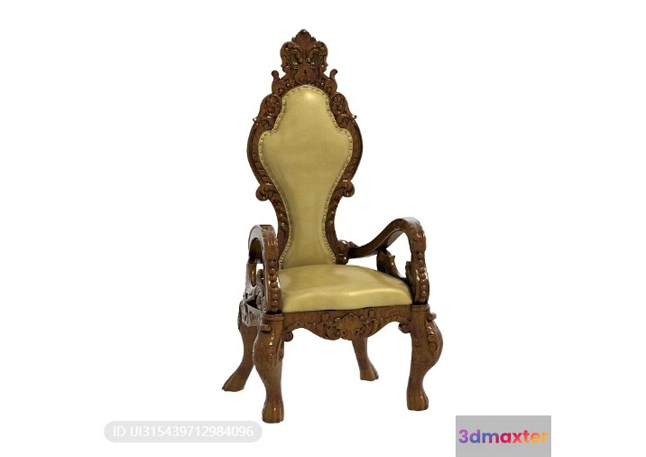 Wooden Throne Chair 3D Model - 7788 - VRAY Render