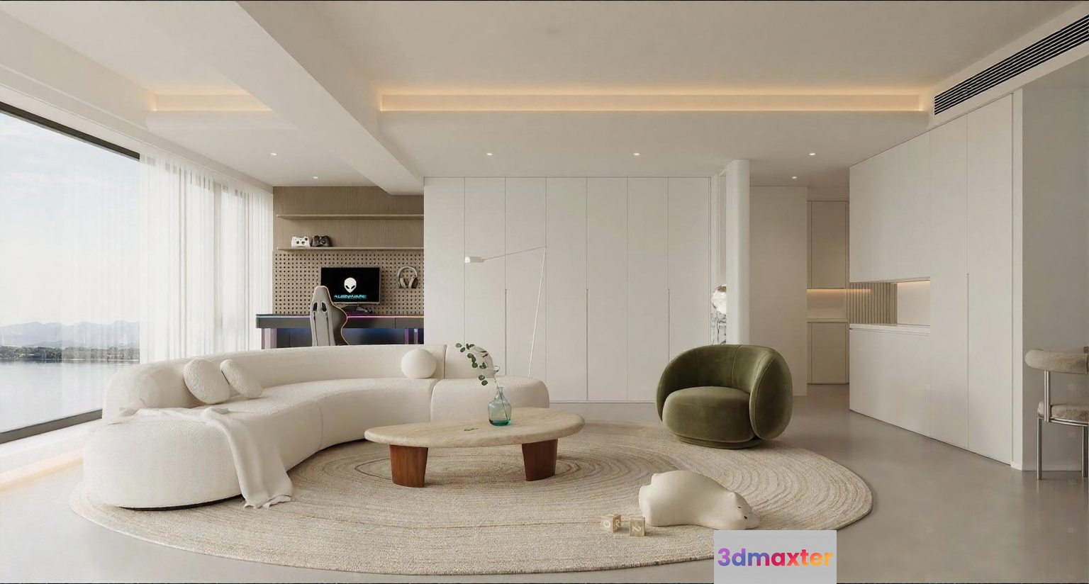 Modern Living Room 3D Model - 4412 - VRAY Render