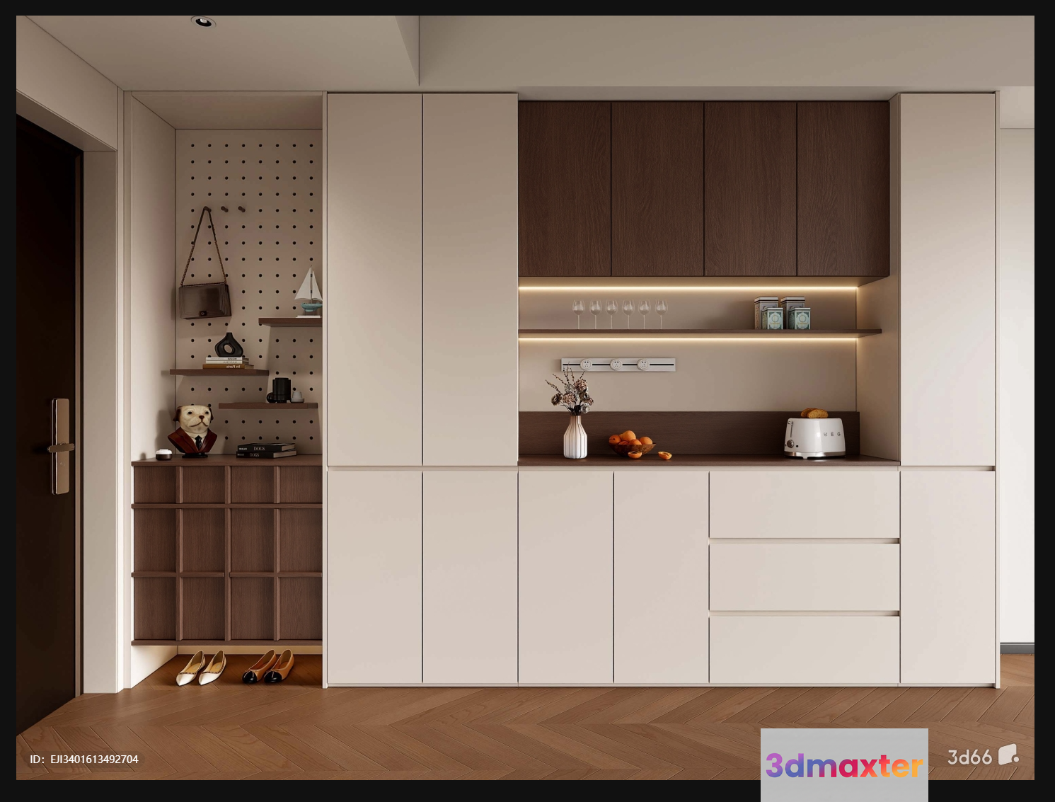 Modern Kitchen Cabinet 3D Model - 21557 - VRAY Render
