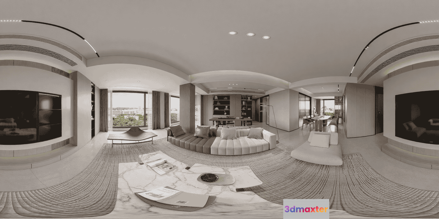 Modern Living Room 3D Model - 15239 - VRAY Render