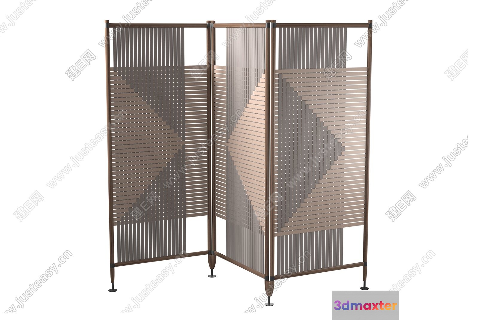A Room Divider Made Of Metal With A Decorative Design 3D Model - 15976 - VRAY Render