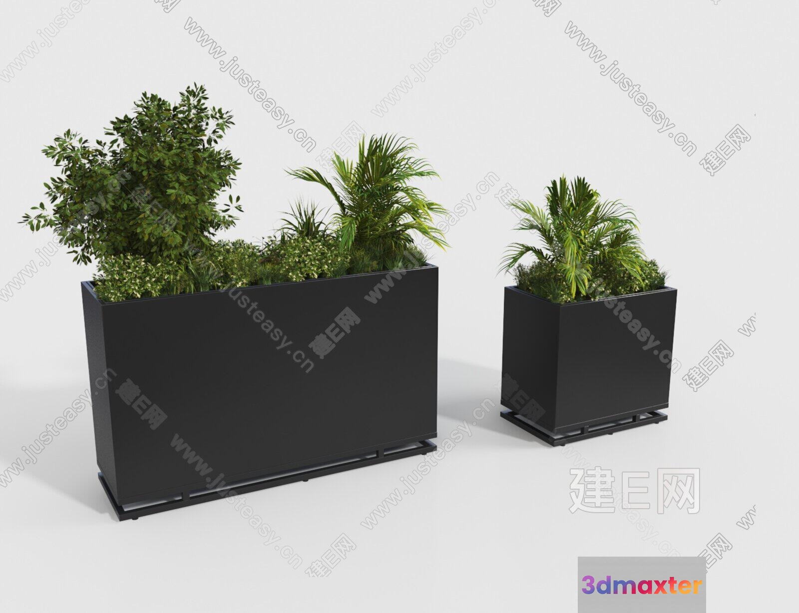 Two Large Planters 3D Model - 14961 - VRAY Render