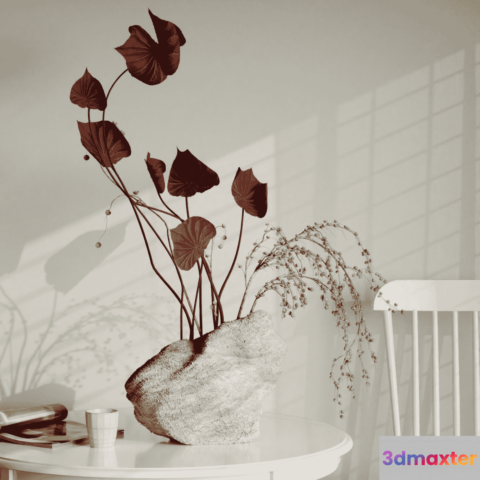 Modern White Table 3D Model - 10342 - VRAY Render