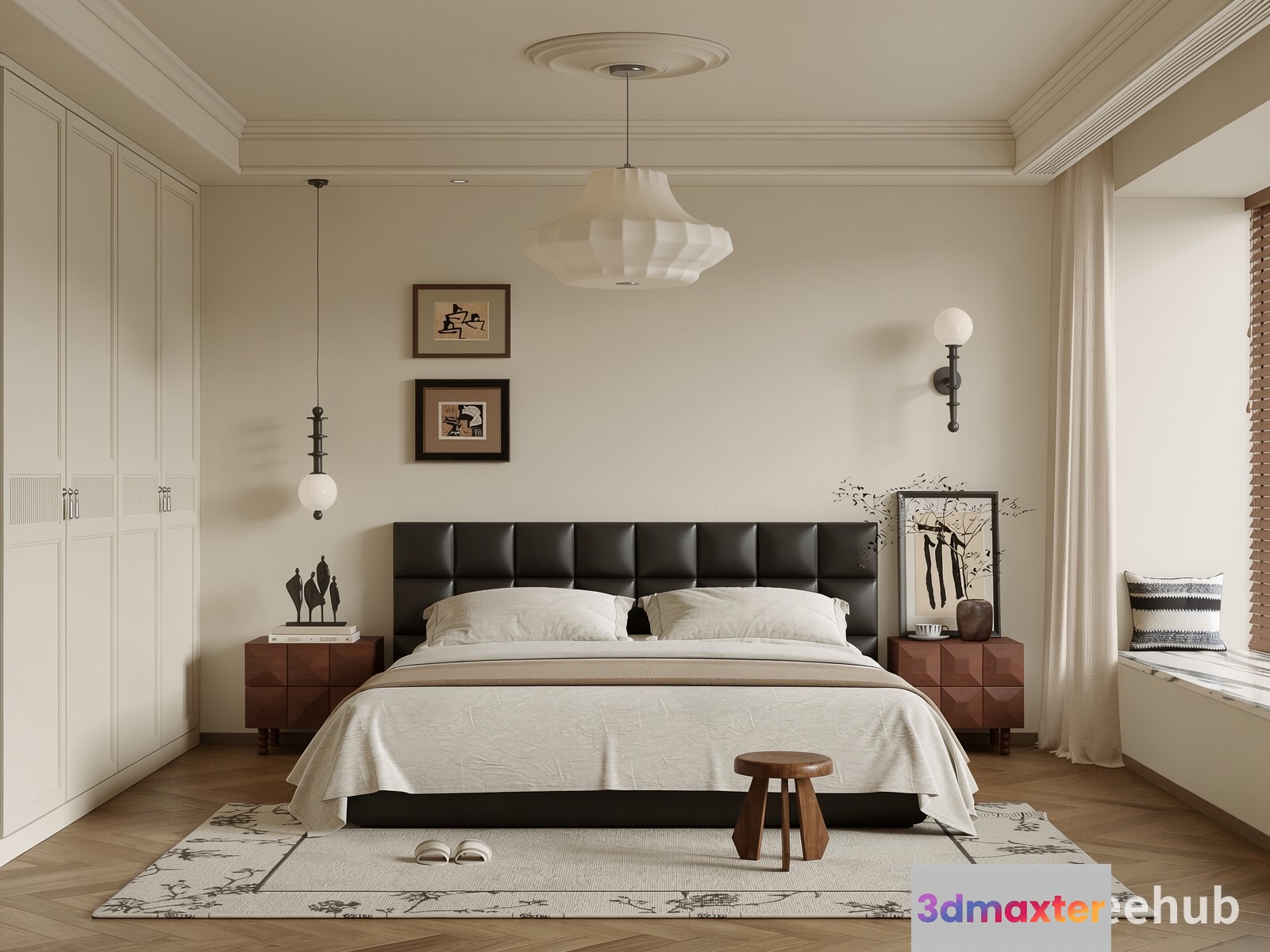 Cozy Bedroom 3D Model - 19325 - VRAY Render