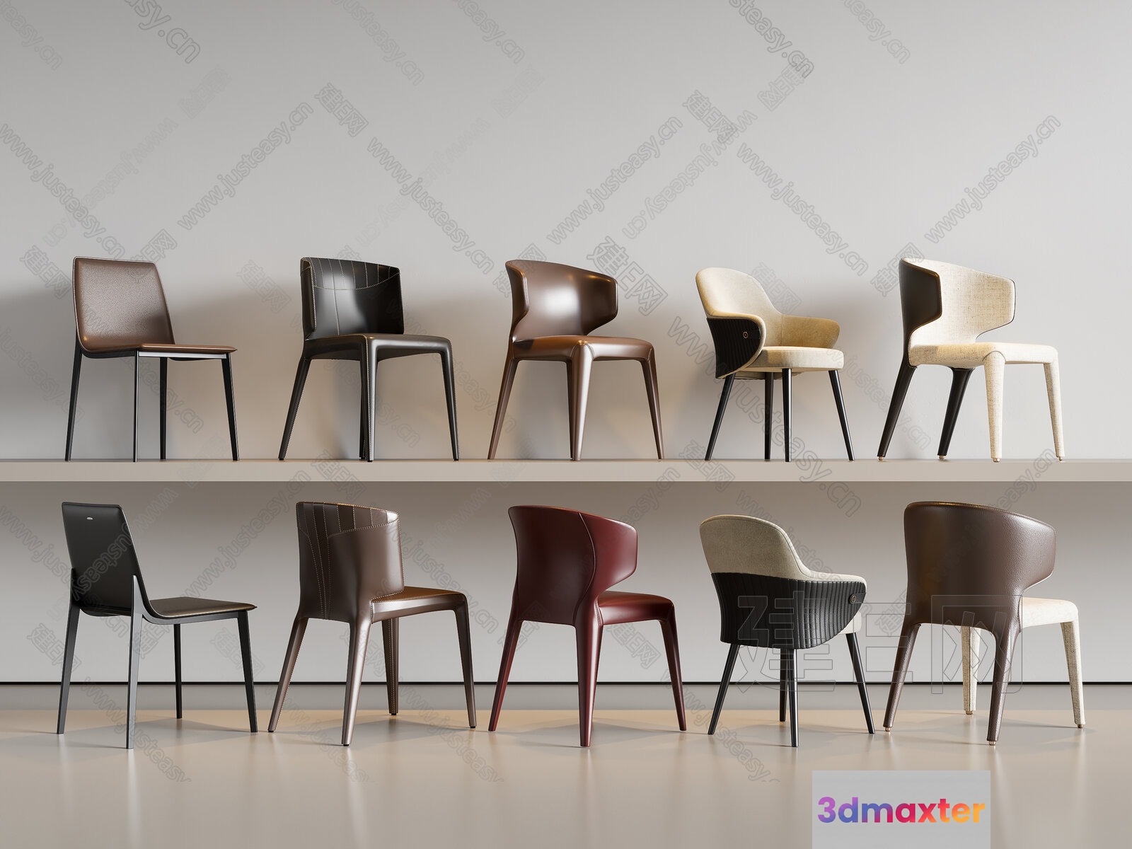 Modern Dining Chairs 3D Model - 16752 - VRAY Render