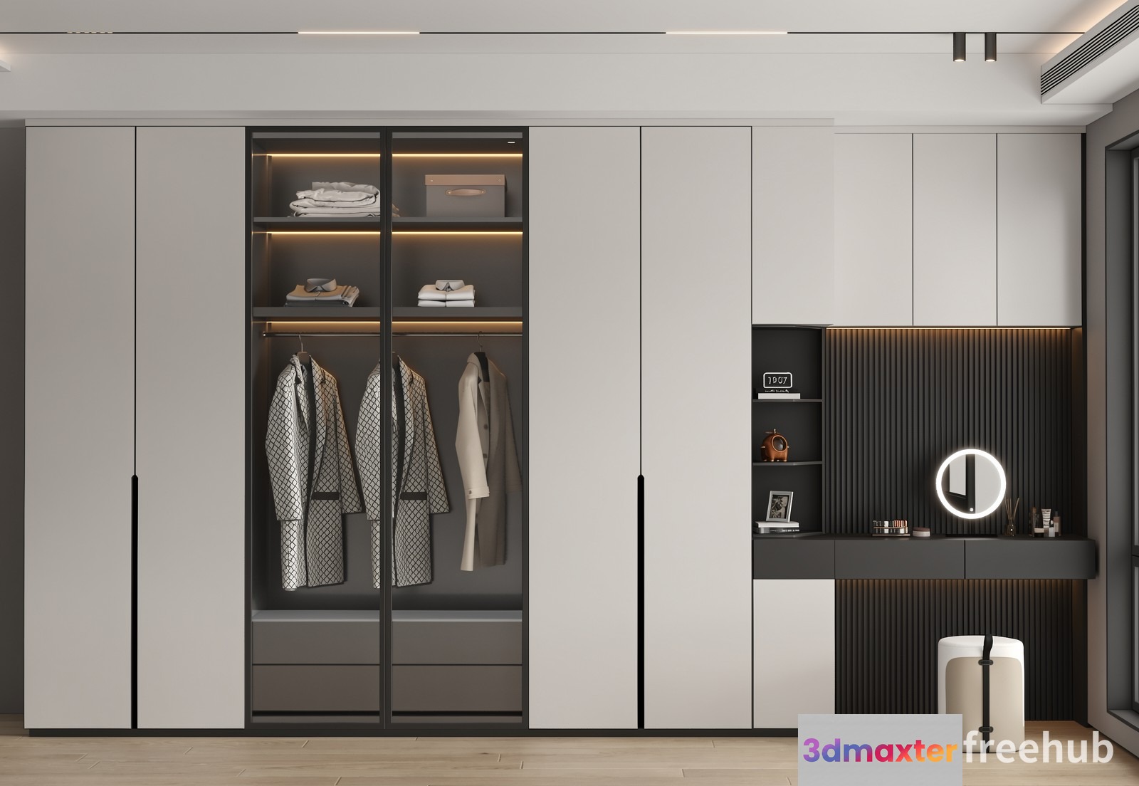 Modern White Closet 3D Model - 20176 - VRAY Render