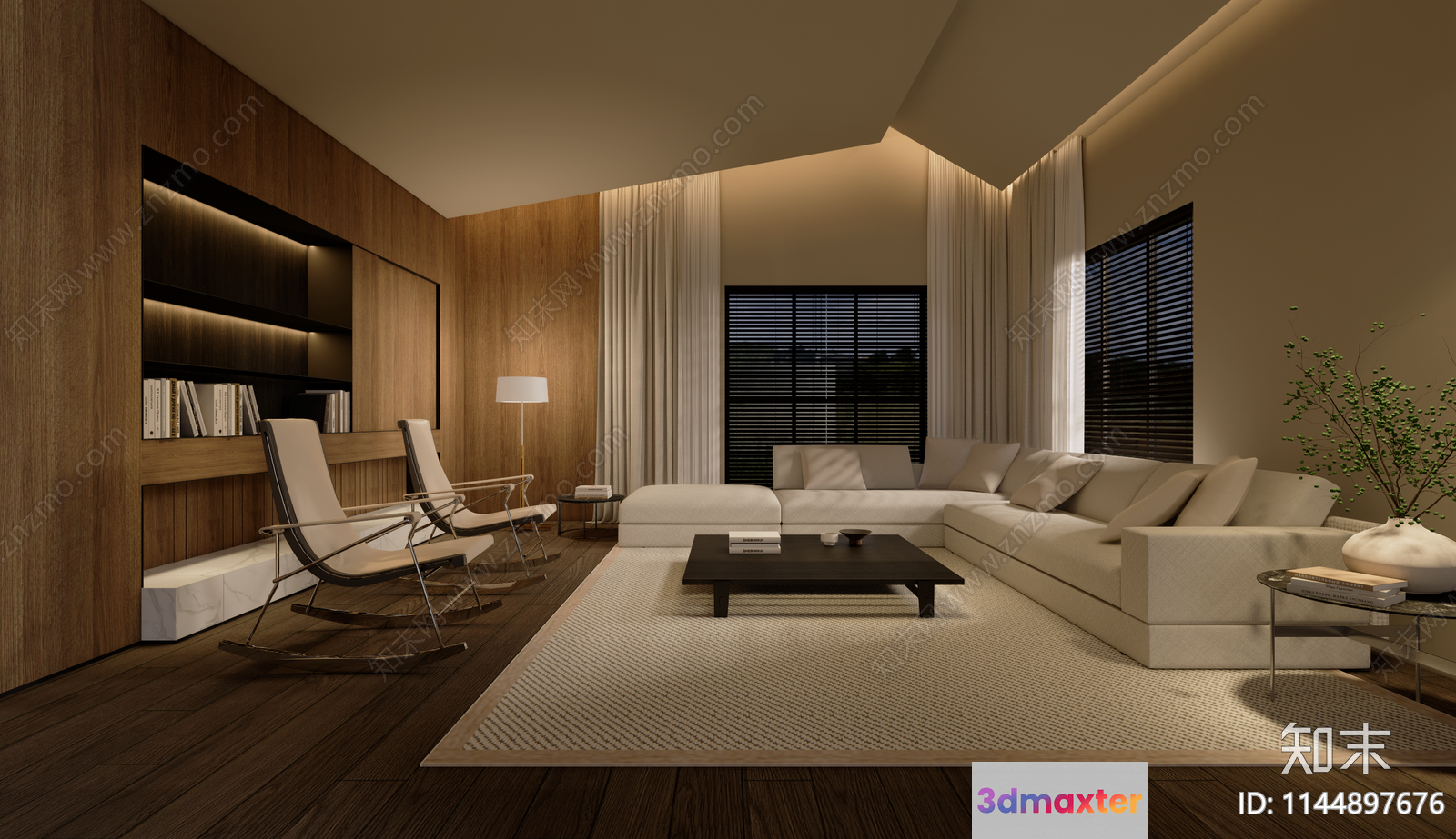 Modern Living Room 3D Model - 4111 - VRAY Render