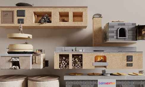 Modern Kitchen Design 3D Model - 6626 - CORONA Render