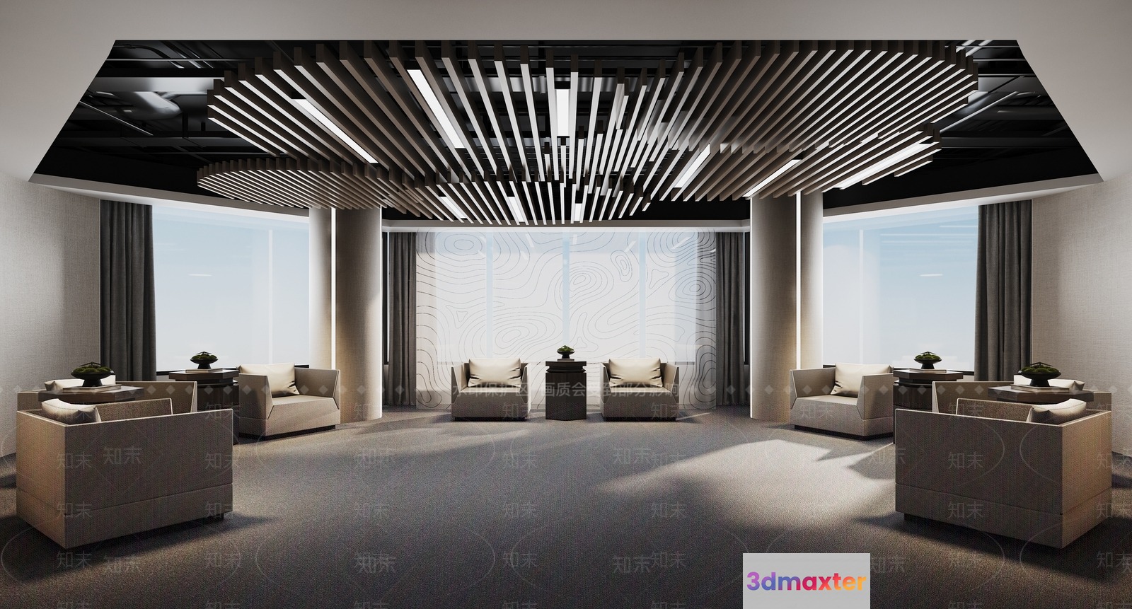 Modern Living Room 3D Model - 2287 - VRAY Render