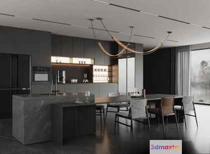 Modern Dining Room 3D Model - 15037 - VRAY Render