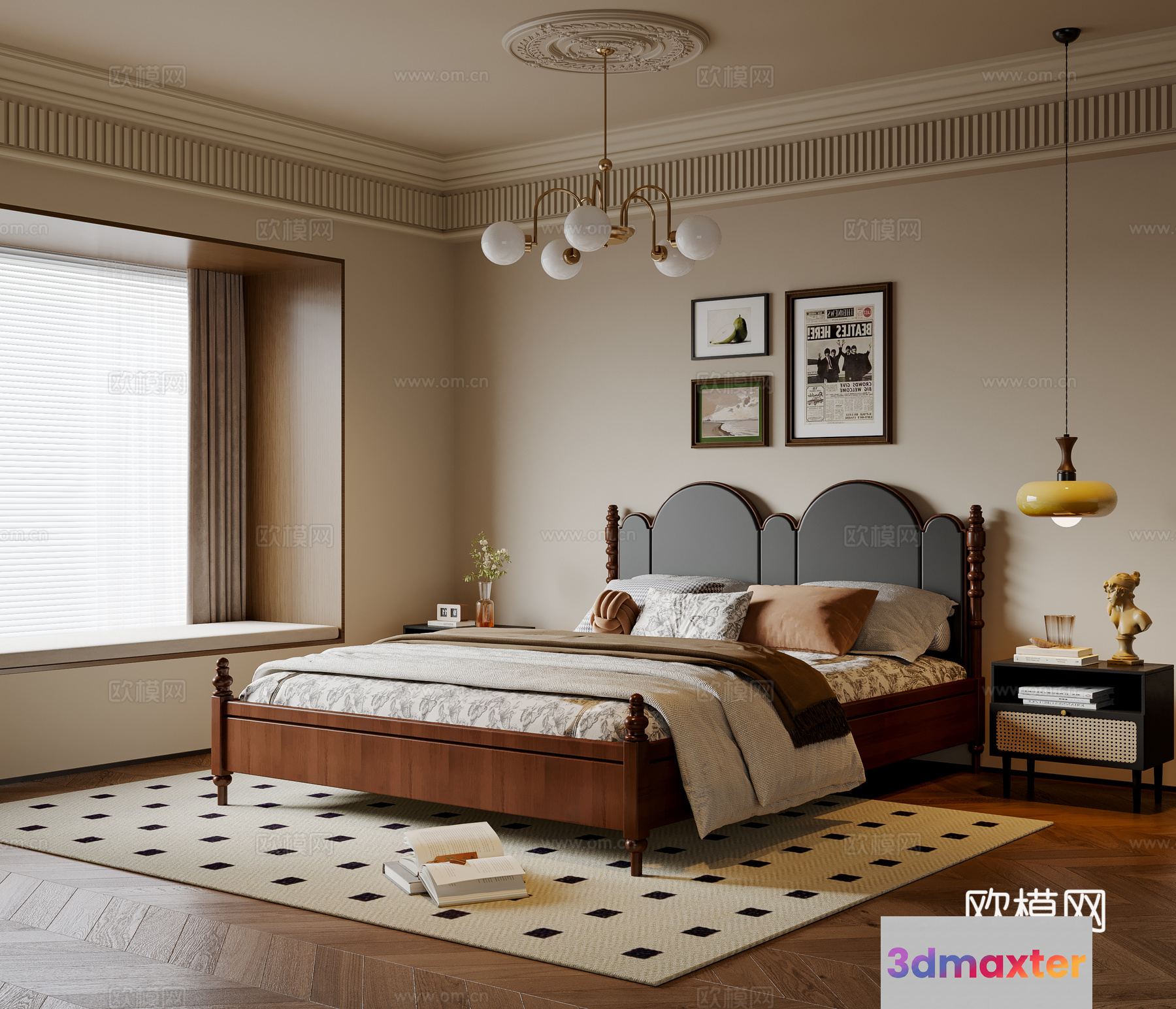 Cozy Bedroom 3D Model - 10354 - VRAY Render