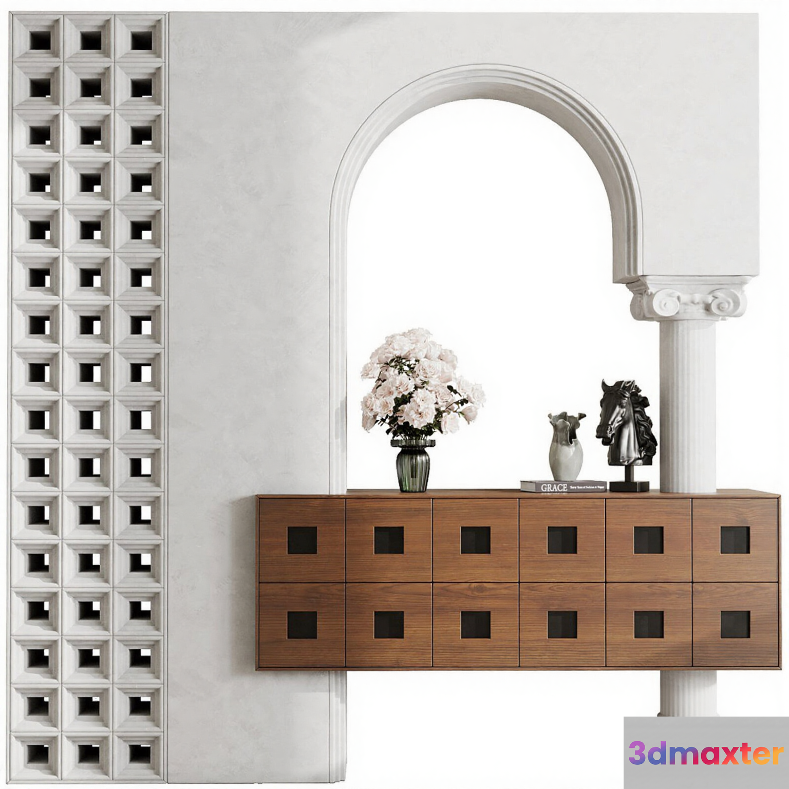 Modern Wooden Cabinet 3D Model - 6261 - CORONA Render