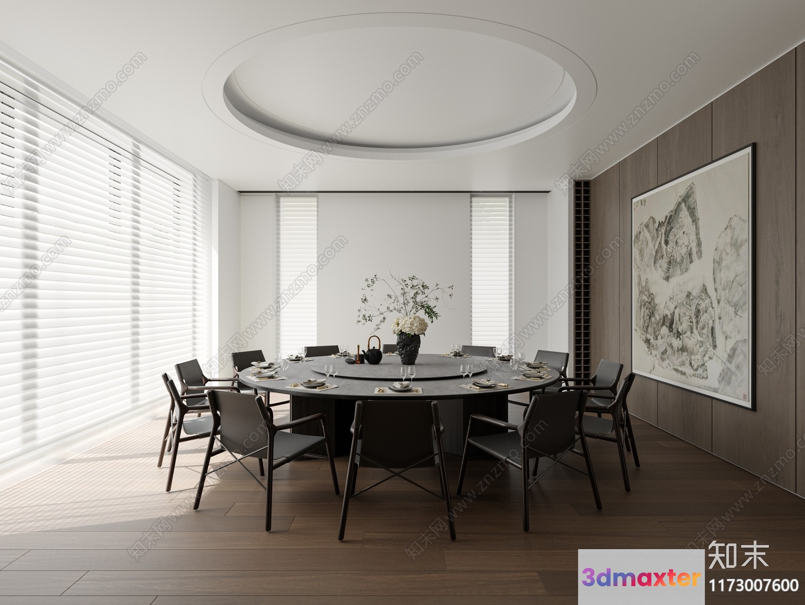 Modern Dining Room 3D Model - 628 - CORONA Render