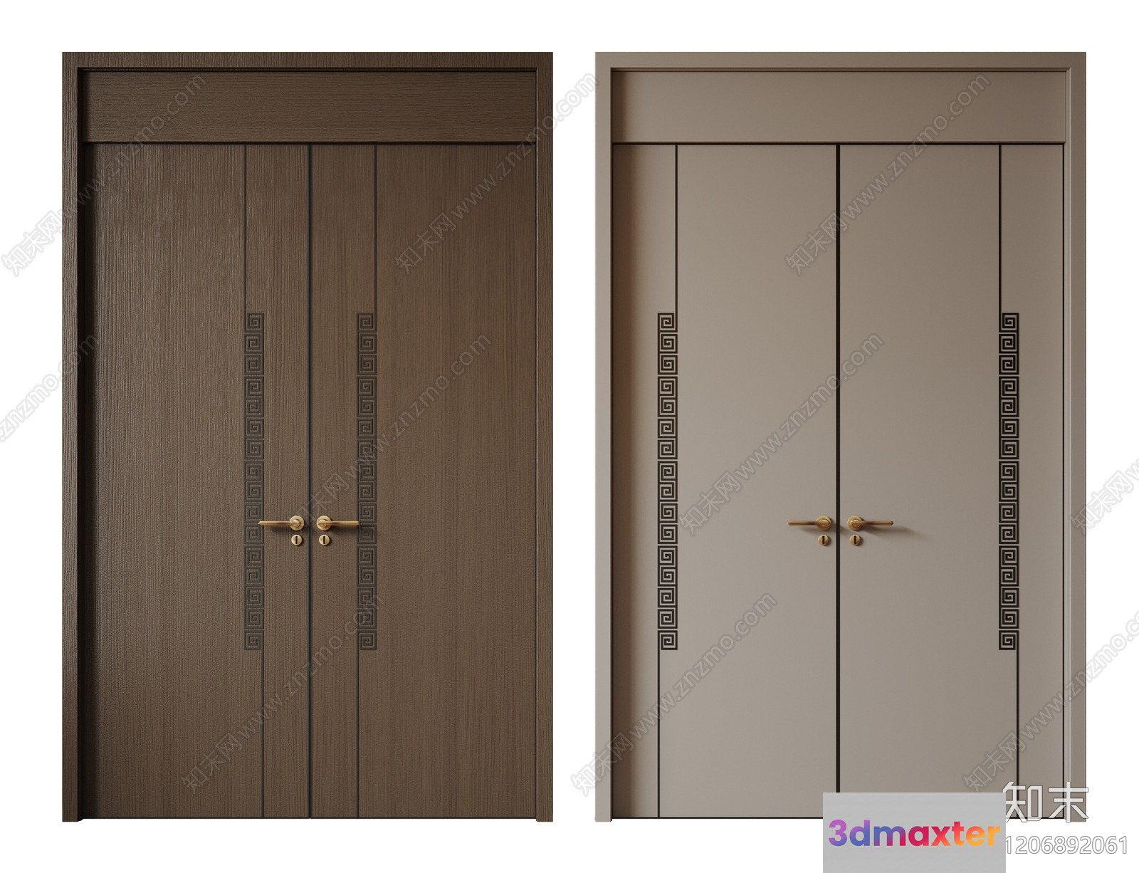 Two Beige Doors 3D Model - 11317 - CORONA Render
