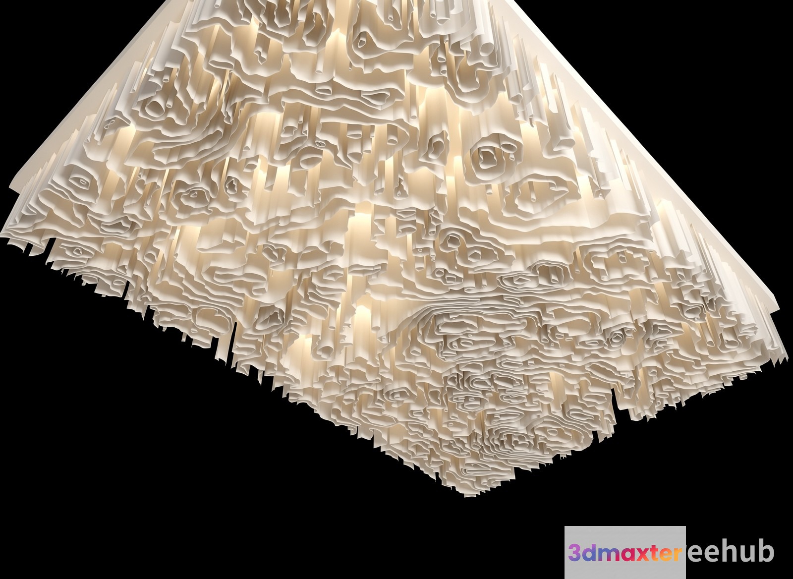 A White Abstract Ceiling Light Fixture 3D Model - 20872 - VRAY Render