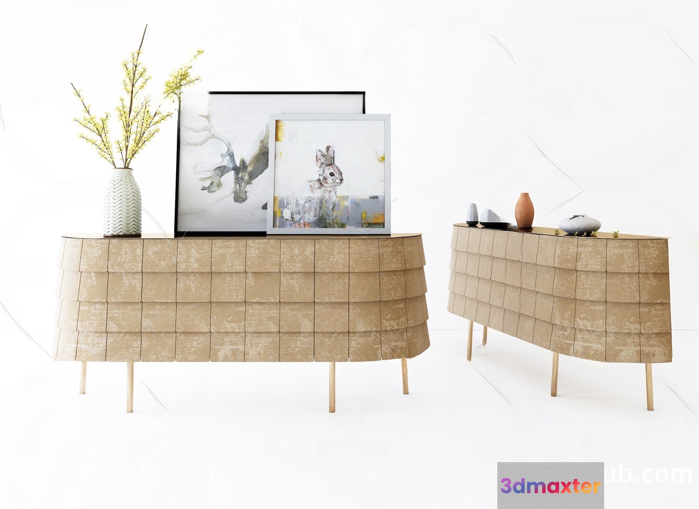 Modern Furniture Pieces 3D Model - 20287 - VRAY Render