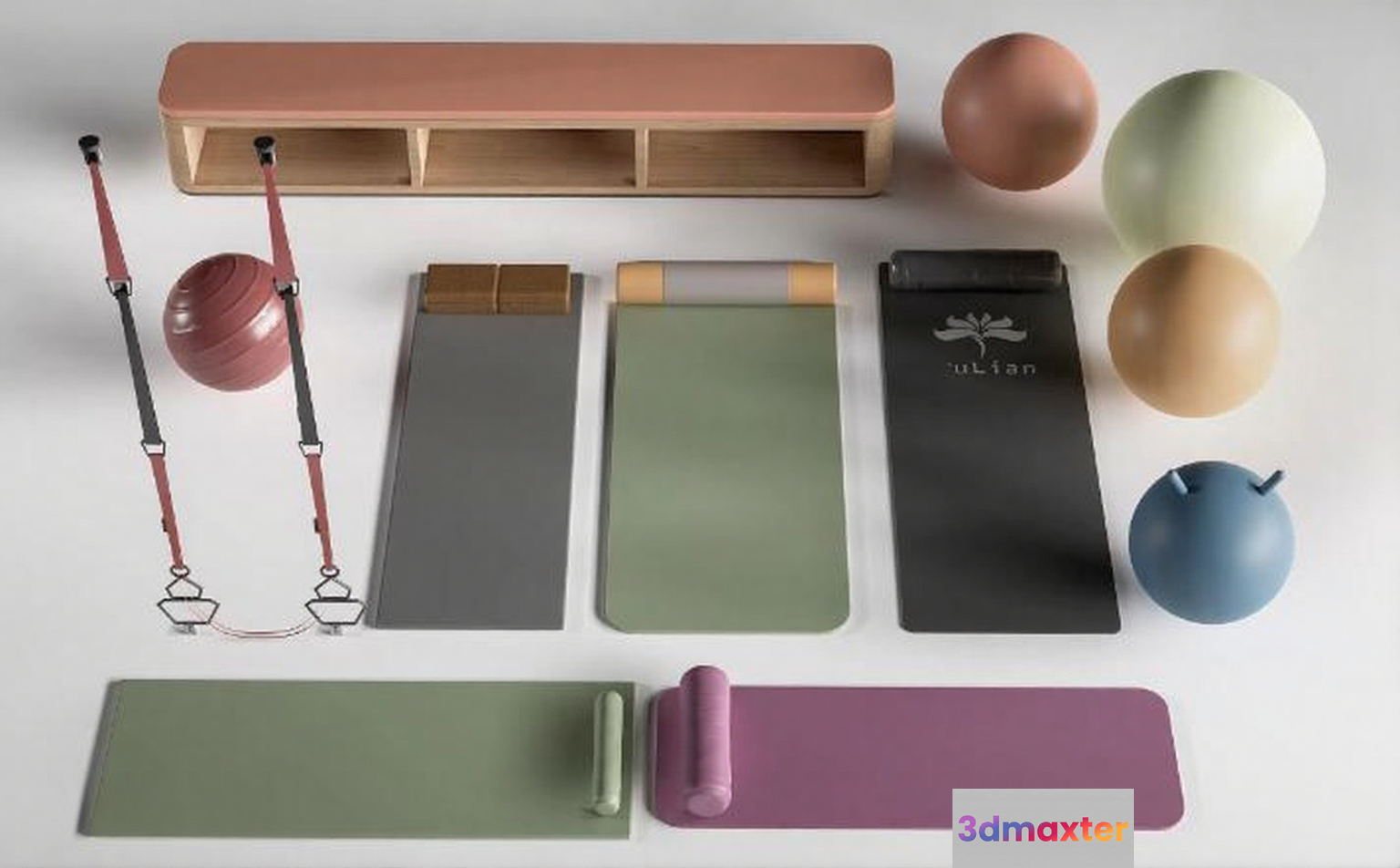 A Collection Of Exercise Equipment 3D Model - 5397 - VRAY Render