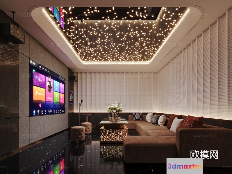 Modern Living Room 3D Model - 7668 - CORONA Render