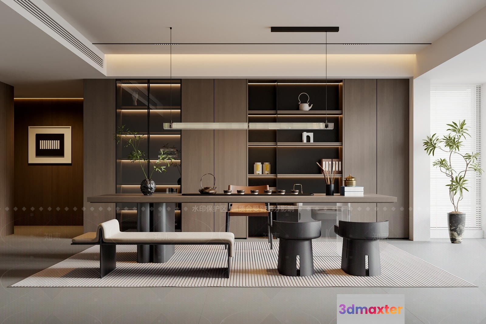 Modern Dining Room 3D Model - 9368 - VRAY Render