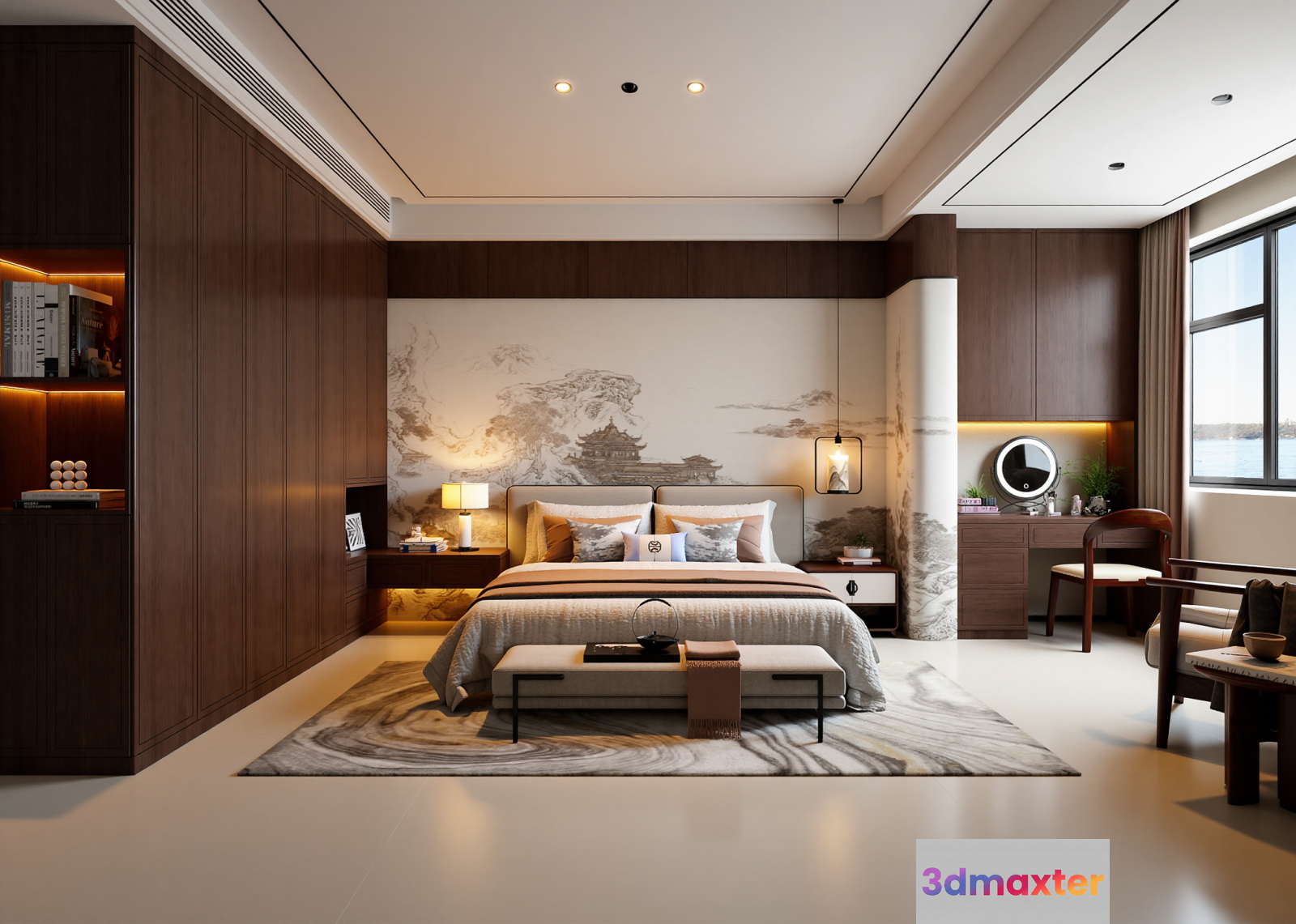 Cozy Modern Bedroom 3D Model - 16090 - VRAY Render