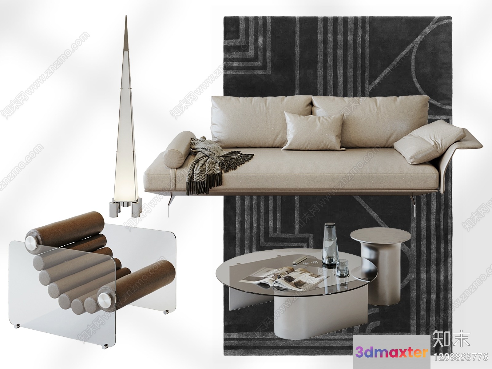 Modern Living Room 3D Model - 19242 - VRAY Render
