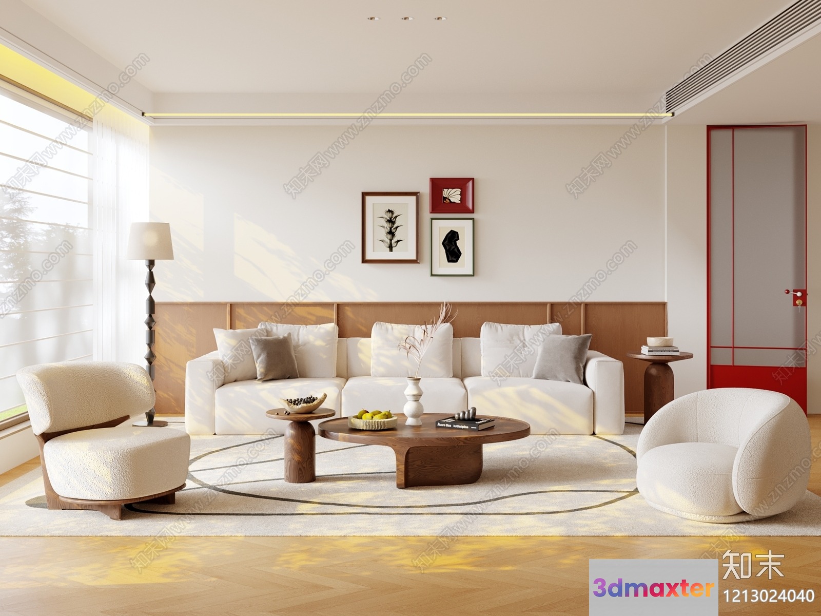 Modern Living Room 3D Model - 6573 - VRAY Render