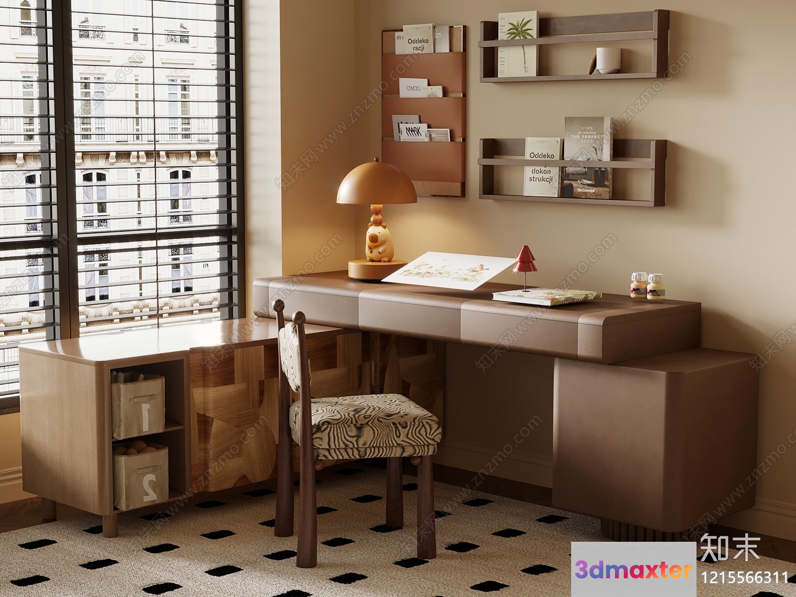 Modern Home Office 3D Model - 17000 - VRAY Render