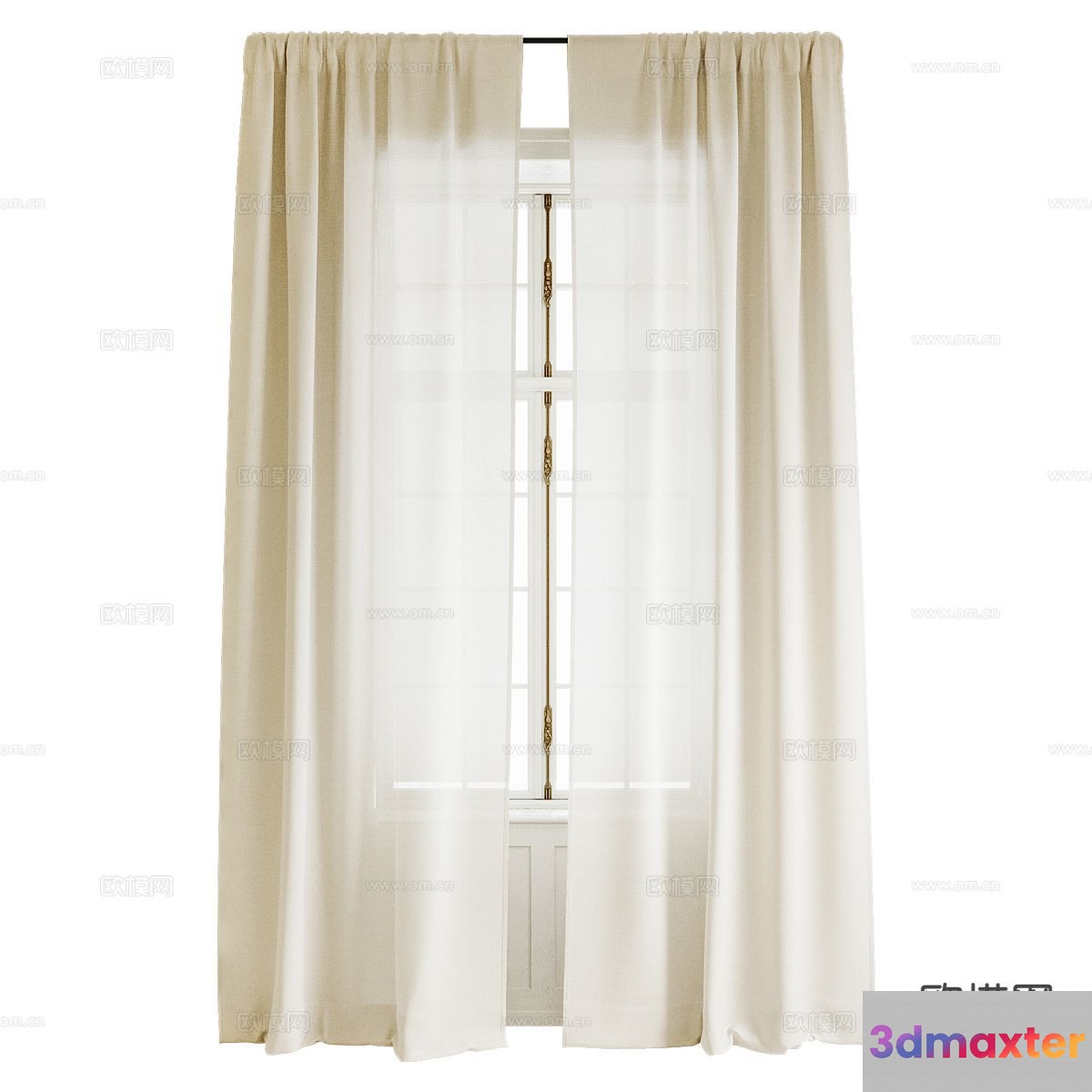 White Curtains 3D Model - 21834 - VRAY Render