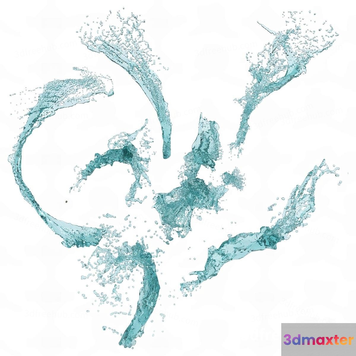 Abstract Water Splash 3D Model - 20511 - VRAY Render