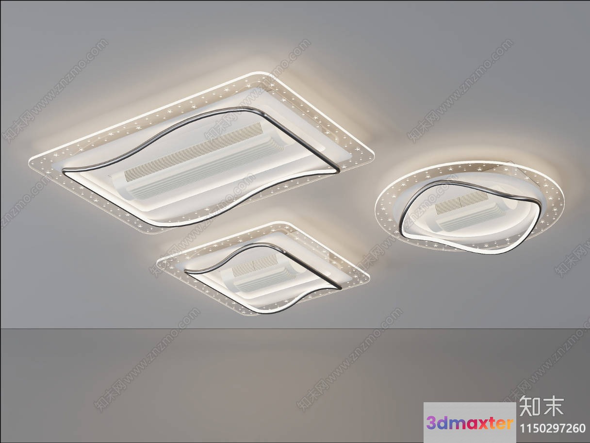 A Modern Ceiling Light Fixture 3D Model - 10874 - VRAY Render