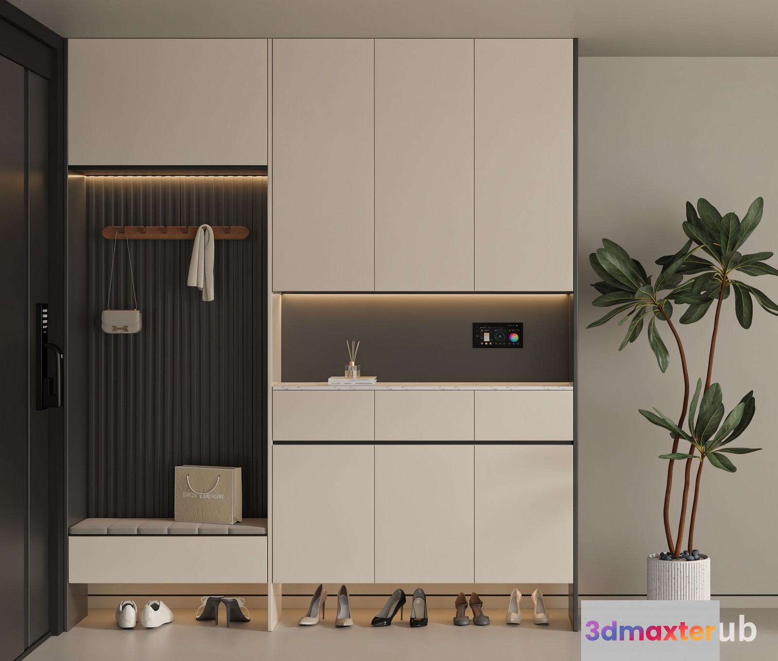 Modern Entryway Design 3D Model - 20141 - VRAY Render