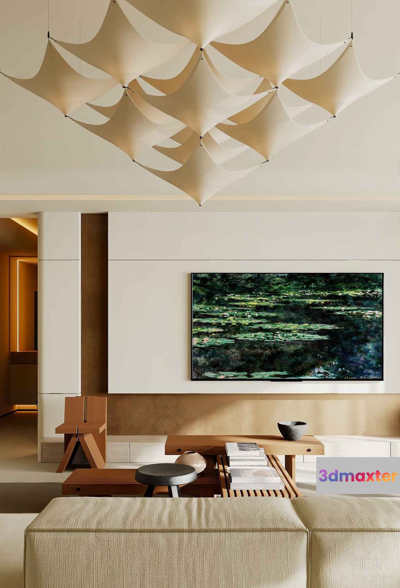 Modern Living Room 3D Model - 7040 - VRAY Render