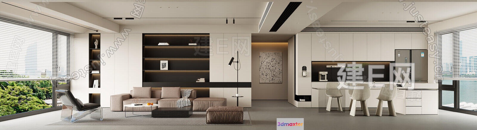 Modern Living Room 3D Model - 15052 - CORONA Render