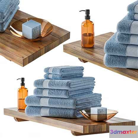 Wooden Bathroom Shelves 3D Model - 9304 - CORONA Render