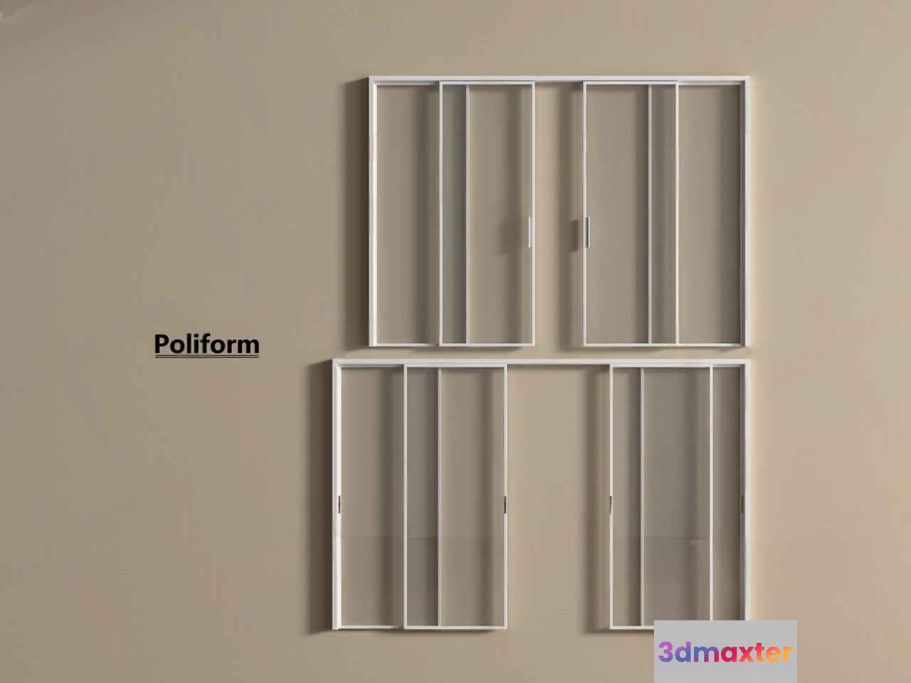 White Poliform Shelves 3D Model - 14646 - VRAY Render