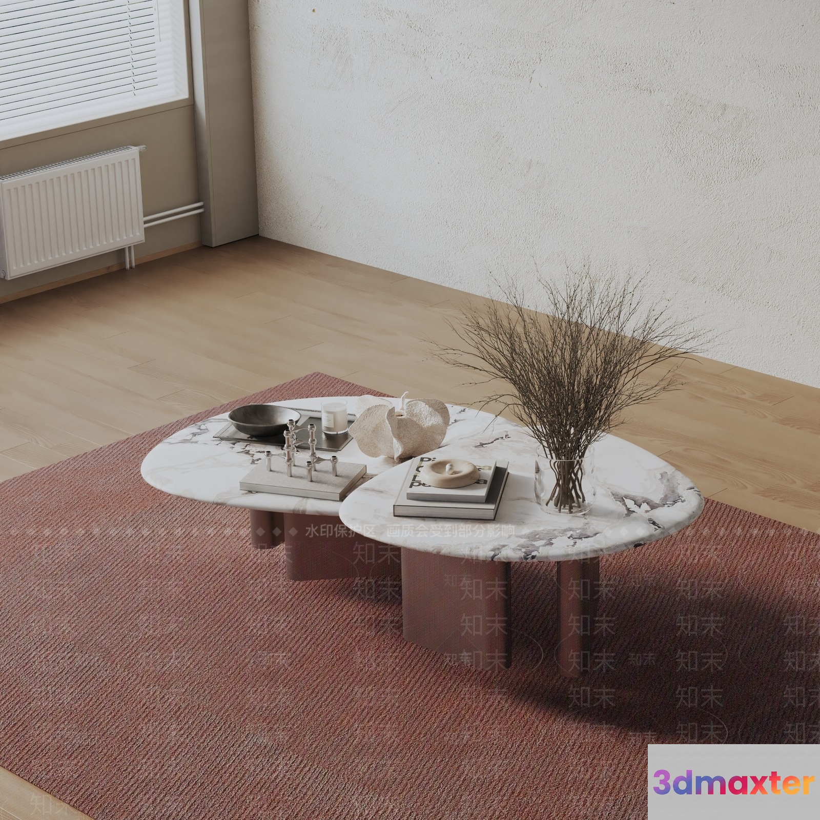 Cozy Living Room 3D Model - 591 - VRAY Render