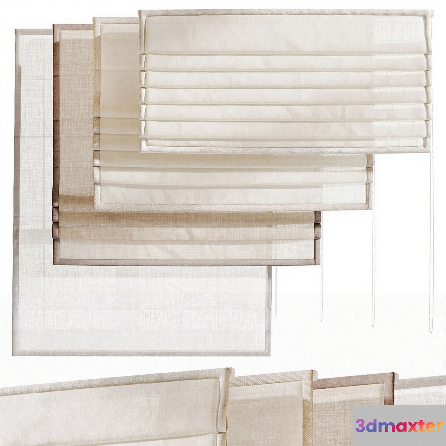 A White Window Blind 3D Model - 6549 - VRAY Render