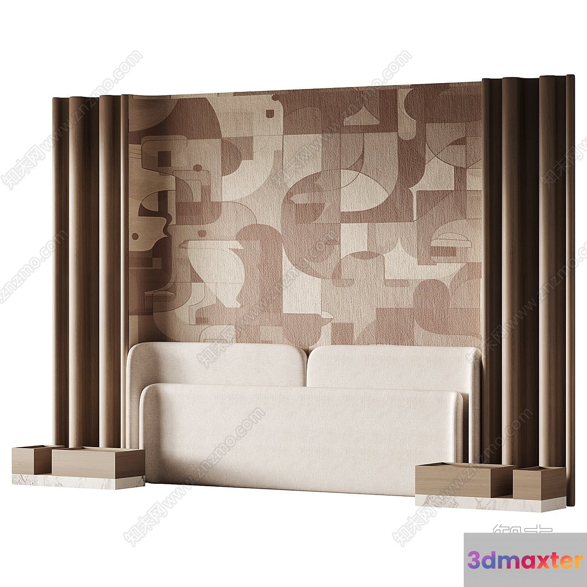 Modern Beige Furniture 3D Model - 9537 - VRAY Render