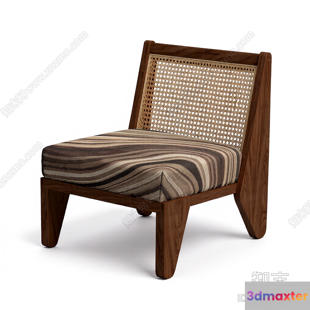Wooden Accent Chair 3D Model - 8412 - VRAY Render