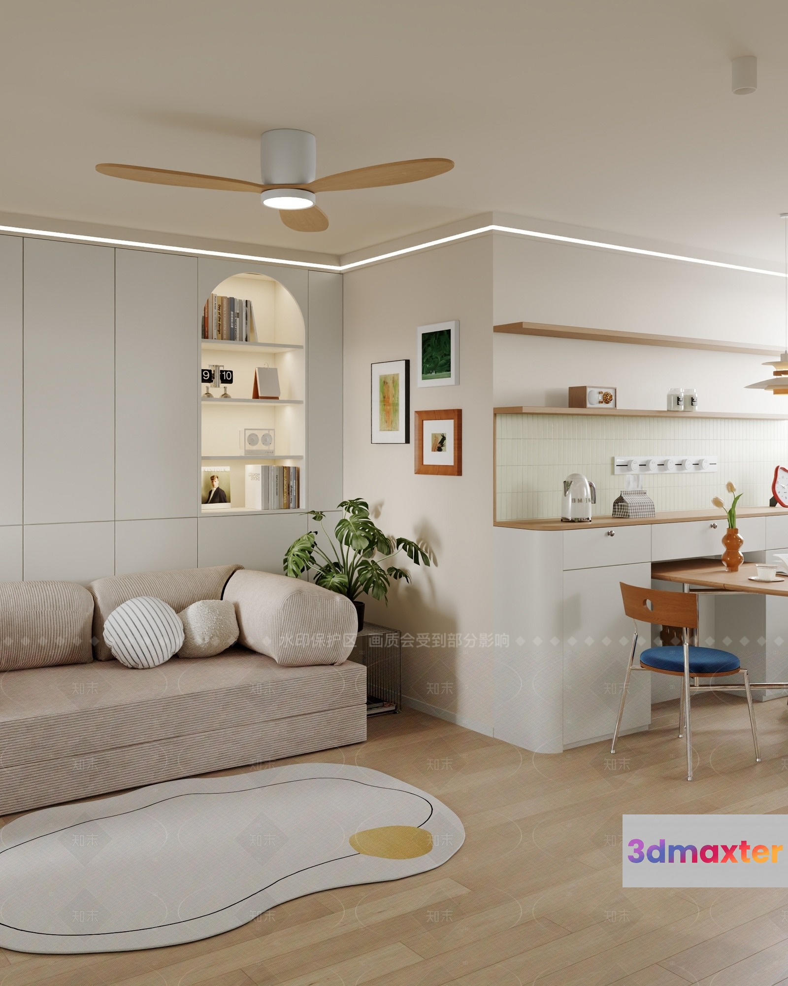 Modern Living Room 3D Model - 2003 - VRAY Render