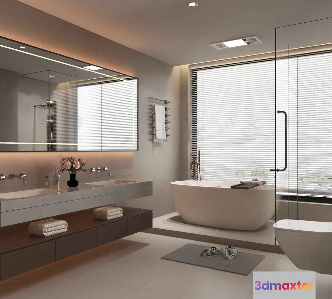 Modern Bathroom Design 3D Model - 10396 - VRAY Render