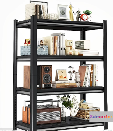 Black Shelving Unit 3D Model - 17345 - VRAY Render