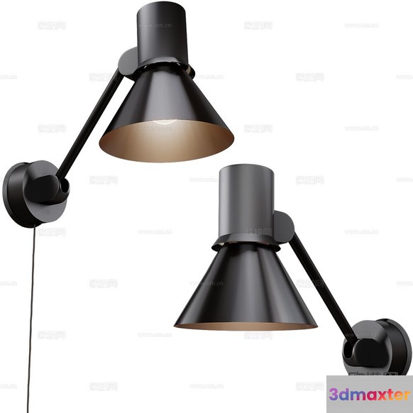 Two Black Wall Lamps 3D Model - 5891 - CORONA Render