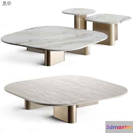 Modern Marble Coffee Table 3D Model - 250 - CORONA Render